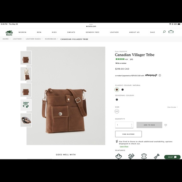 Roots Canadian Villager Tribe Purse - Picture 2 of 2